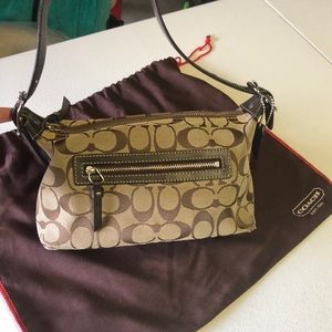 Brown mini coach bag